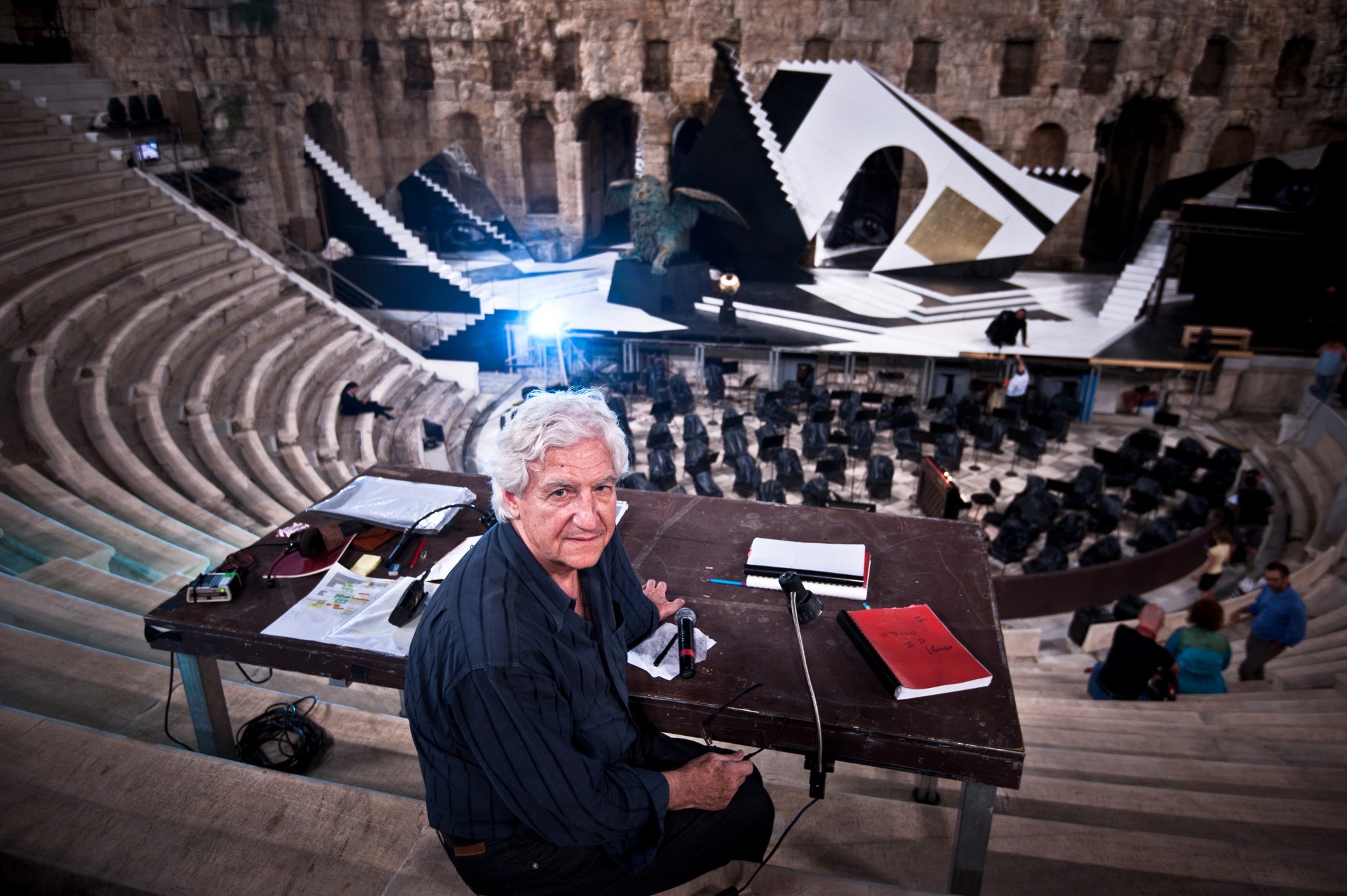 Final rehearsal of Verdi's opera Othello by the Greek National Opera at ancient Odeon of Herodes Atticus, Athens, Greece, July 2014 / Ðñüâá ôæåíåñÜëå ôçò üðåñáò ôïõ ÂÝñíôé ÏèÝëëïò óôï Çñþäåéï áðü ôçí ÅèíéêÞ ËõñéêÞ ÓêçíÞ, ÁèÞíá, Éïýëéïò 2014