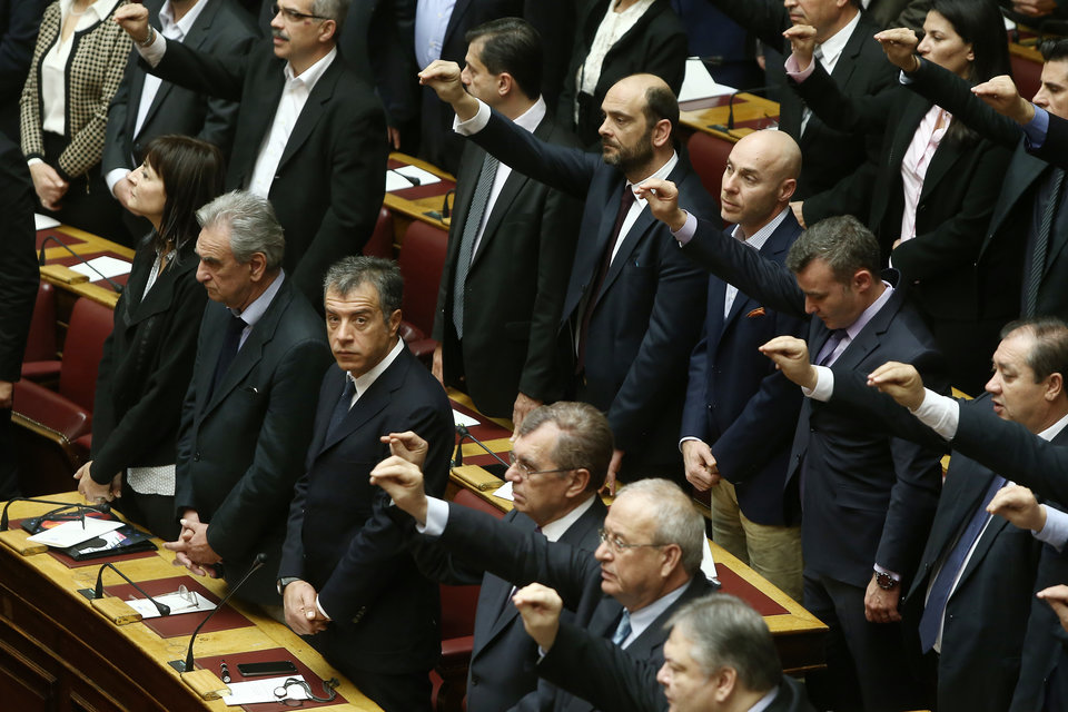 Η Κ.Ο. του Ποταμιού, στην ορκωμοσία της νέας Βουλής. 5/2/2015.