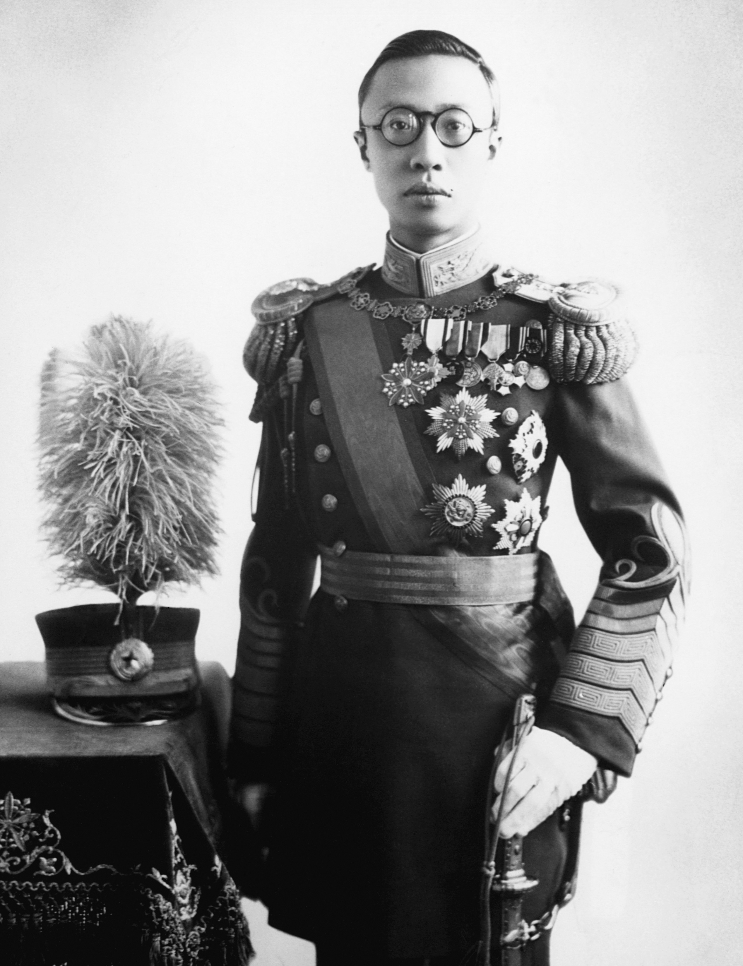 Emperor Pu Yi (known as Henry Puyi in the west) was the last emperor of China. He was the first emperor of Manchuko from 1934-35, a puppet monarch for the Japanese. - photographed: ca. 1940