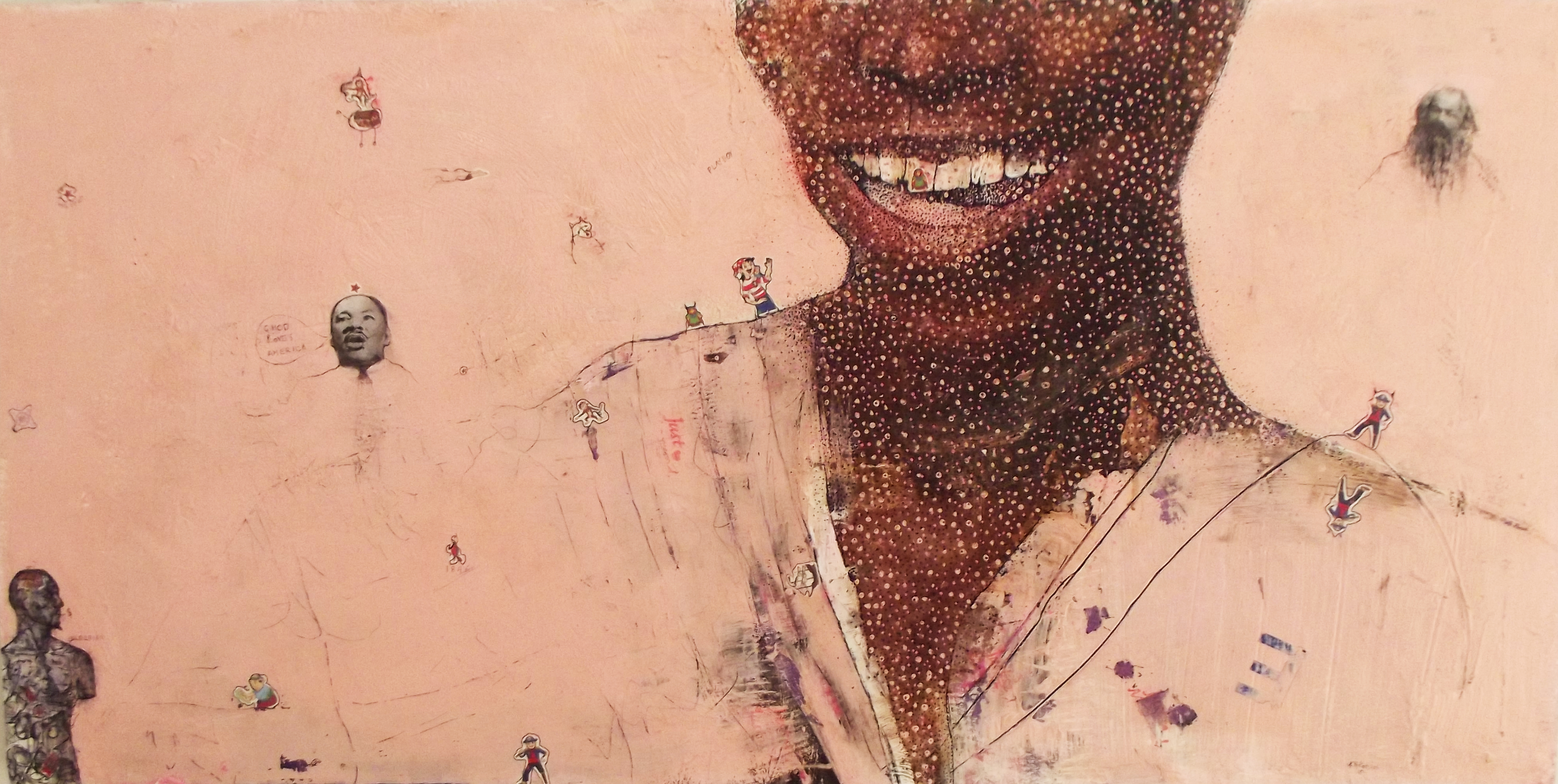 The black Lenin , 60x110cm,mixed media on paper,2015 Konstantinos Patsios