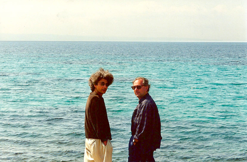 Με τον Δημήτρη Δημητριάδη στη Χαλκιδική, 1991.