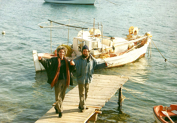 Με τον Μαρίνο Χριστακόπουλο στη Σαλαμίνα, 1991.