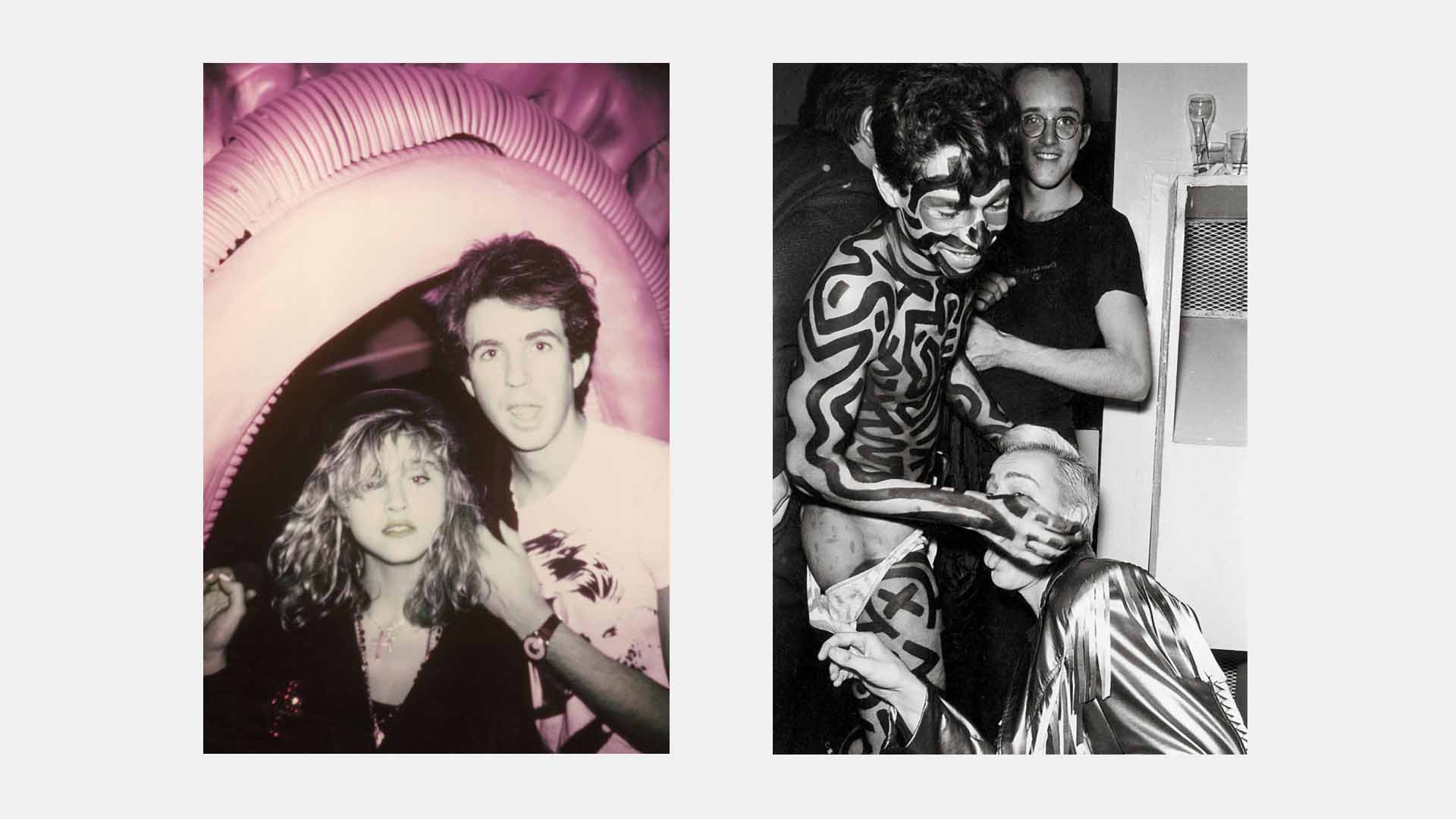 Αριστερά: Η νεαρή Madonna μαζί με τον Eric Goode. Δεξιά: Ludovik, Keith Haring και Jon Sex.
